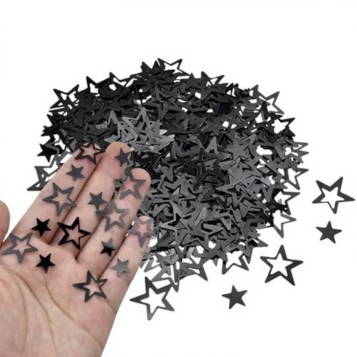 15 g schwarzes Stern-Konfetti, Kunststoff-Konfetti, Metallic-Folie, Sternenkonfetti für Party, Tisch, Streuung, Party, Festival, Zubehör 15 g schwarzes Stern-Konfetti, Kunststoff-Konfetti, Metallic-Folie, Sternenkonfetti für Party, Tisch, Streuung, Party, Festival, Zubehör von Vokenforu