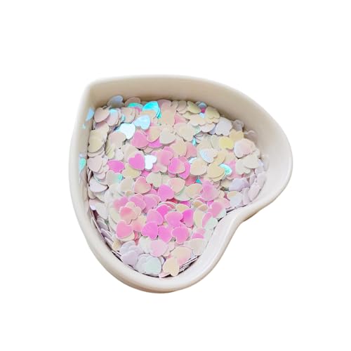 1800 Stück AB weiße Herz-Pailletten, Konfetti, 6 mm, herzförmige Pailletten, PVC, Glitzer-Pailletten für Scrapbooking, Bühne, Hochzeit, Party-Dekorationen 1800 Stück AB weiße Herz-Pailletten, Konfetti, 6 mm, herzförmige Pailletten, PVC, Glitzer-Pailletten für Scrapbooking, Bühne, Hochzeit, Party-Dekorationen von Vokenforu