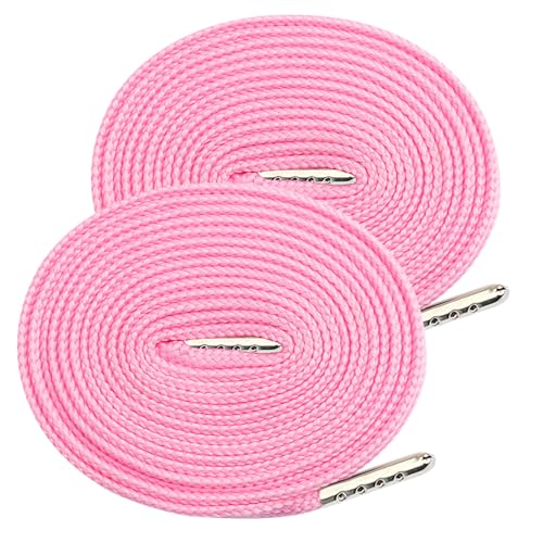 2 Stück rosa Polyester-Kordelzug, 130 cm, universeller, flacher Kordelzug, Ersatz mit Metallverschlussenden für Kapuzen-Sweatshirt, Hose, Schuhe 2 Stück rosa Polyester-Kordelzug, 130 cm, universeller, flacher Kordelzug, Ersatz mit Metallverschlussenden für Kapuzen-Sweatshirt, Hose, Schuhe von Vokenforu
