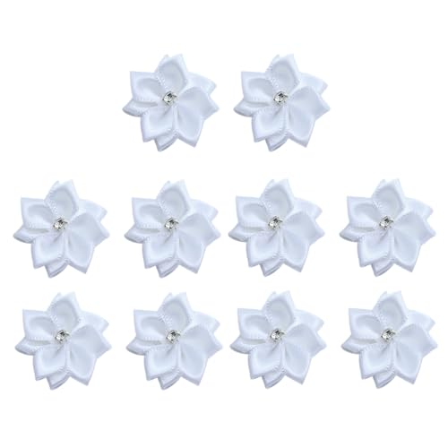 30 Stück weiße Polyester-Bänder, Blumen, 3 cm, Strass, künstliche Stoffblumen, Nähapplikationen, Verzierungen für DIY, Handwerk, Kleidung, Haar-Accessoire 30 Stück weiße Polyester-Bänder, Blumen, 3 cm, Strass, künstliche Stoffblumen, Nähapplikationen, Verzierungen für DIY, Handwerk, Kleidung, Haar-Accessoire von Vokenforu