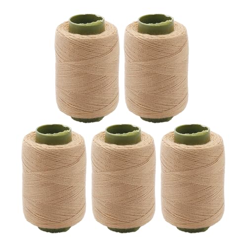 5 Spulen Polyester-Nähgarn, beigefarbenes Polyestergarn für Hand- und Maschinennähen, 150 m pro Spule 5 Spulen Polyester-Nähgarn, beigefarbenes Polyestergarn für Hand- und Maschinennähen, 150 m pro Spule von Vokenforu