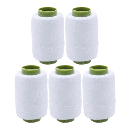 5 Spulen Polyester-Nähgarn, weißes Polyestergarn für Hand- und Maschinennähen, 150 m pro Spule 5 Spulen Polyester-Nähgarn, weißes Polyestergarn für Hand- und Maschinennähen, 150 m pro Spule von Vokenforu