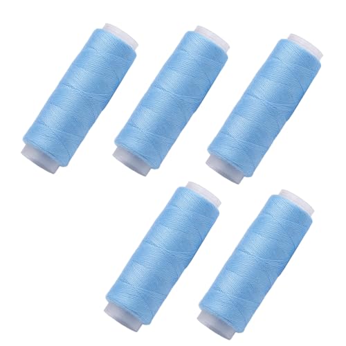 5 Spulen Polyestergarn, himmelblaues Polyester-Nähgarn für Hand- und Maschinennähen, 100 m pro Spule 5 Spulen Polyestergarn, himmelblaues Polyester-Nähgarn für Hand- und Maschinennähen, 100 m pro Spule von Vokenforu