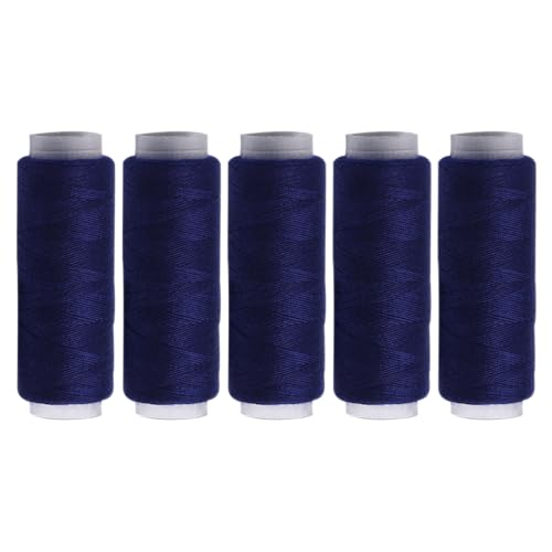 5 Spulen Polyestergarn, marineblaues Polyester-Nähgarn für Hand- und Maschinennähen, 100 m pro Spule 5 Spulen Polyestergarn, marineblaues Polyester-Nähgarn für Hand- und Maschinennähen, 100 m pro Spule von Vokenforu