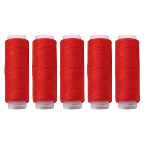 5 Spulen Polyestergarn, rotes Polyester-Nähgarn für Hand- und Maschinennähen, 100 m pro Spule 5 Spulen Polyestergarn, rotes Polyester-Nähgarn für Hand- und Maschinennähen, 100 m pro Spule von Vokenforu