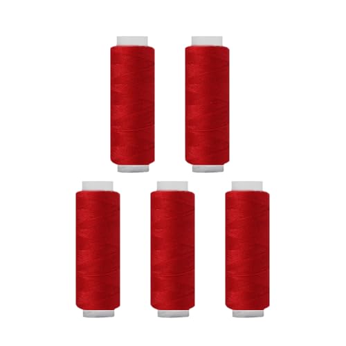 5 Spulen Polyestergarn, rotes Polyester-Nähgarn für Hand- und Maschinennähen, 150 m pro Spule 5 Spulen Polyestergarn, rotes Polyester-Nähgarn für Hand- und Maschinennähen, 150 m pro Spule von Vokenforu