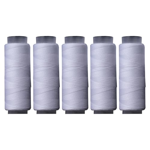 5 Spulen Polyestergarn, weißes Polyester-Nähgarn für Hand- und Maschinennähen, 100 m pro Spule 5 Spulen Polyestergarn, weißes Polyester-Nähgarn für Hand- und Maschinennähen, 100 m pro Spule von Vokenforu