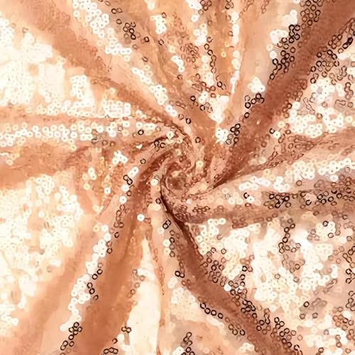 50 x 130 cm, champagnerfarben, glitzernd, glitzernd, mit Pailletten, Polyester-Pailletten-Mesh-Stoff für Glitzer-Kleidung 50 x 130 cm, champagnerfarben, glitzernd, glitzernd, mit Pailletten, Polyester-Pailletten-Mesh-Stoff für Glitzer-Kleidung von Vokenforu