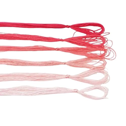 6 x rosa Farbverlaufsfäden, 20 m, Seiden-Stickgarn zum Nähen/Stricken/Kreuzstich von Vokenforu