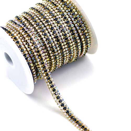 91 cm lange Kristall-Strass-Kette, Strass-Kette, schwarze Strasssteine für Kleidung, Nähen, Basteln 91 cm lange Kristall-Strass-Kette, Strass-Kette, schwarze Strasssteine für Kleidung, Nähen, Basteln von Vokenforu
