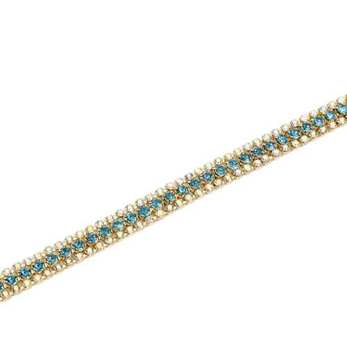 91 cm lange Kristall-Strass-Kette, Strass-Kette, seeblaue Strasssteine für Kleidung, Nähen, Basteln 91 cm lange Kristall-Strass-Kette, Strass-Kette, seeblaue Strasssteine für Kleidung, Nähen, Basteln von Vokenforu