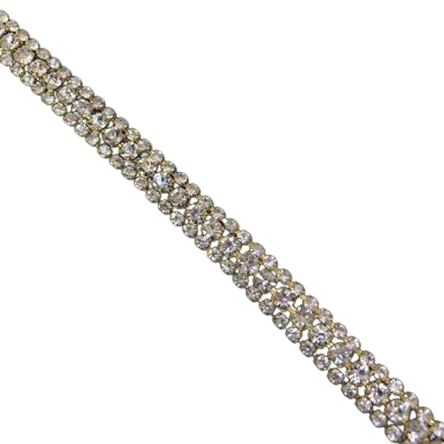 91 cm lange Kristall-Strass-Kette, goldfarbene Kralle, Strass-Kette, weiße Strasssteine für Kleidung, Nähen, Basteln 91 cm lange Kristall-Strass-Kette, goldfarbene Kralle, Strass-Kette, weiße Strasssteine für Kleidung, Nähen, Basteln von Vokenforu