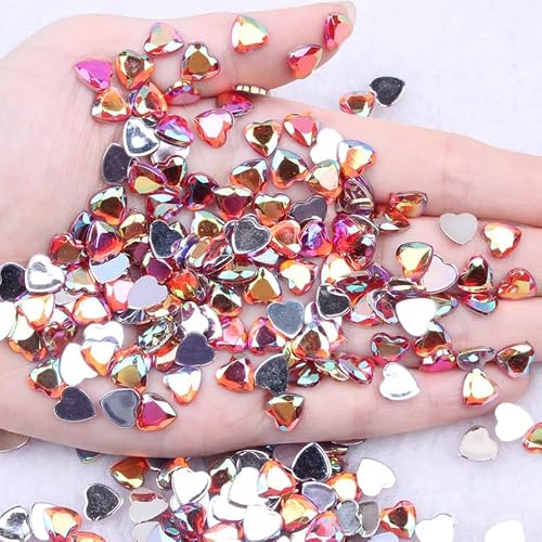 Acryl-Herz-Strasssteine, 6 mm, AB-Rot, flache Rückseite, für Nagelkunst, Glitzer, DIY, 100 Stück Acryl-Herz-Strasssteine, 6 mm, AB-Rot, flache Rückseite, für Nagelkunst, Glitzer, DIY, 100 Stück von Vokenforu