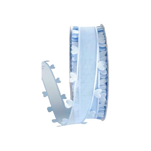 Dekoratives Band mit Herzkante, durchscheinendes Band für Blumensträuße, Geschenkverpackungen, 4 cm x 20 m, Blau Dekoratives Band mit Herzkante, durchscheinendes Band für Blumensträuße, Geschenkverpackungen, 4 cm x 20 m, Blau von Vokenforu