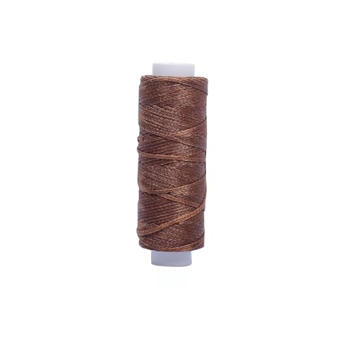 Flache gewachste Schnur, 0,8 mm x 30 m, 4 Rollen, helles Kaffee-Nähgarn, Polyester, gewachste Schnur zum Basteln, Nähen von Vokenforu