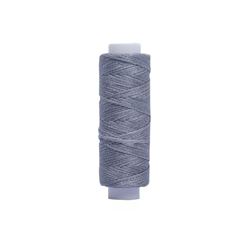 Flache gewachste Schnur, 0,8 mm x 30 m, 4 Rollen, silbergraues Nähgarn, Polyester, gewachste Schnur zum Basteln, Nähen von Vokenforu