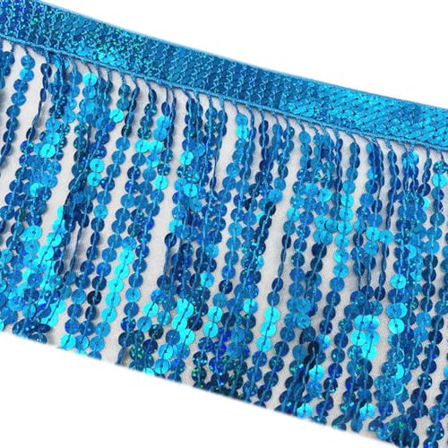 Fransenborte mit Pailletten, 15 cm x 91 cm, glitzernde Fransenborte für Bastelarbeiten, Kleidung Fransenborte mit Pailletten, 15 cm x 91 cm, glitzernde Fransenborte für Bastelarbeiten, Kleidung von Vokenforu