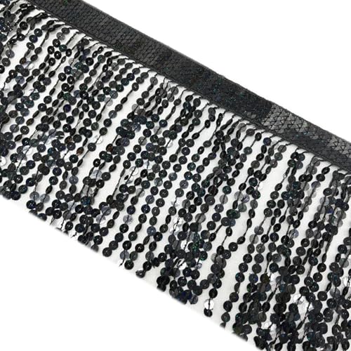 Fransenborte mit Pailletten, 15 cm x 91 cm, glitzernde Fransenborte für Bastelarbeiten, Kleidung Fransenborte mit Pailletten, 15 cm x 91 cm, glitzernde Fransenborte für Bastelarbeiten, Kleidung von Vokenforu
