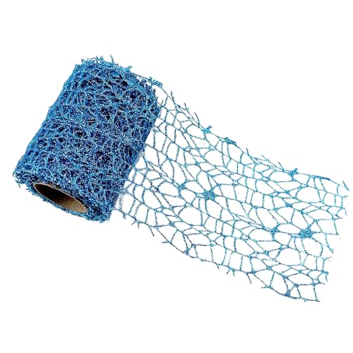 Glitzer-Gaze-Rolle, 10 cm x 4,5 m, Blumenverpackung, dekoratives Kunststoffnetz für Bastelarbeiten, Blumen, Geschenkverpackungen, Blau Glitzer-Gaze-Rolle, 10 cm x 4,5 m, Blumenverpackung, dekoratives Kunststoffnetz für Bastelarbeiten, Blumen, Geschenkverpackungen, Blau von Vokenforu