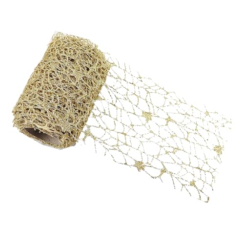 Glitzer-Gaze-Rolle, 10 cm x 4,5 m, Blumenverpackung, dekoratives Kunststoffnetz für Bastelarbeiten, Blumen, Geschenkverpackungen, Gold Glitzer-Gaze-Rolle, 10 cm x 4,5 m, Blumenverpackung, dekoratives Kunststoffnetz für Bastelarbeiten, Blumen, Geschenkverpackungen, Gold von Vokenforu