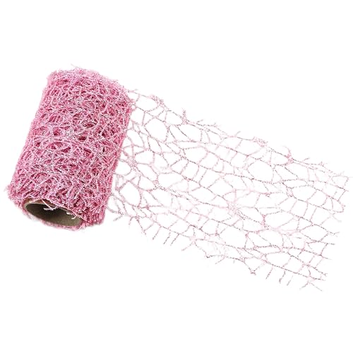 Glitzer-Gaze-Rolle, 10 cm x 4,5 m, Blumenverpackung, dekoratives Kunststoffnetz für Bastelarbeiten, Blumen, Geschenkverpackungen, Rosa Glitzer-Gaze-Rolle, 10 cm x 4,5 m, Blumenverpackung, dekoratives Kunststoffnetz für Bastelarbeiten, Blumen, Geschenkverpackungen, Rosa von Vokenforu