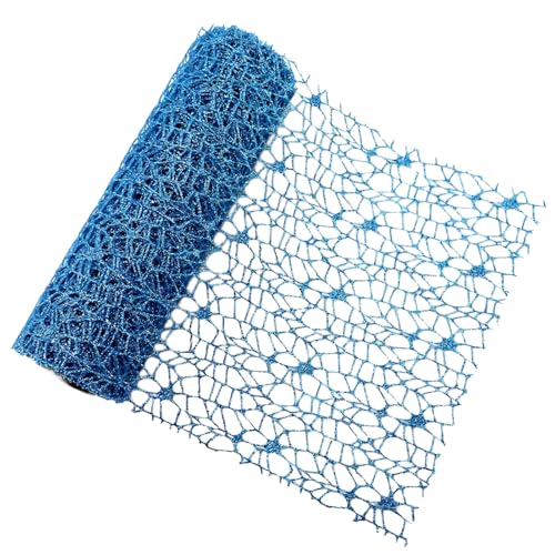 Glitzer-Gaze-Rolle, 25 cm x 4,5 m, Blumengewebe, Polyester, dekorativer Netzstoff für Bastelarbeiten, Blumen-Geschenkverpackungen, Königsblau Glitzer-Gaze-Rolle, 25 cm x 4,5 m, Blumengewebe, Polyester, dekorativer Netzstoff für Bastelarbeiten, Blumen-Geschenkverpackungen, Königsblau von Vokenforu