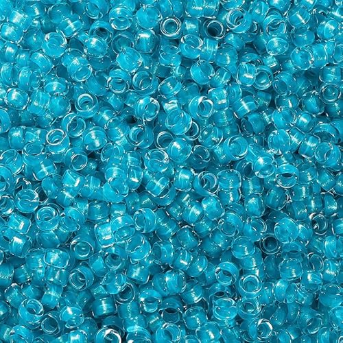 Glitzernde Glasperlen mit glänzendem Pulver, 2,5 mm funkelnde blaue Glasperlen für Armbänder, Basteln, Schlüsselanhänger, 1500 Stück von Vokenforu