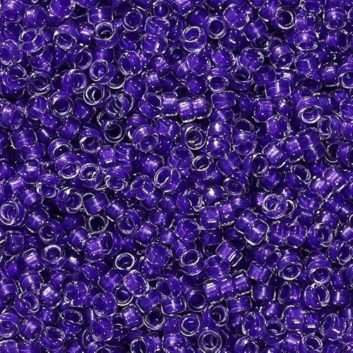 Glitzernde Glasperlen mit glänzendem Pulver, 2,5 mm glitzernde violette Glasperlen für Armbänder, Basteln, Schlüsselanhänger, 1500 Stück von Vokenforu