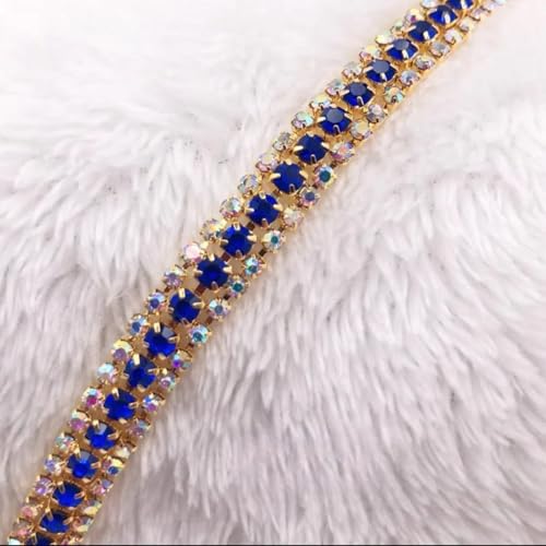 Kristall-Strass-Kette, 91 cm, Königsblau, Strasssteine für Kleidung, Nähen, Basteln von Vokenforu
