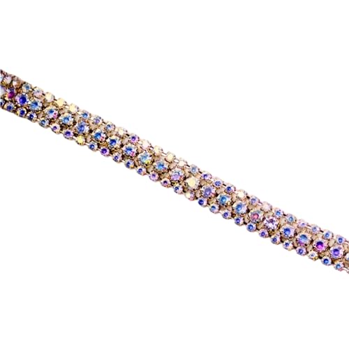 Kristall-Strass-Kette, 91 cm, Strass-Kette, AB-Whute-Strasssteine für Kleidung, Nähen, Basteln von Vokenforu