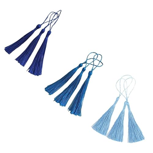 Mini-Quasten, 13 cm, 3 Farben, Polyester, Lesezeichen, Quasten für Bastelarbeiten, Schlüsselanhänger, 60 Stück von Vokenforu