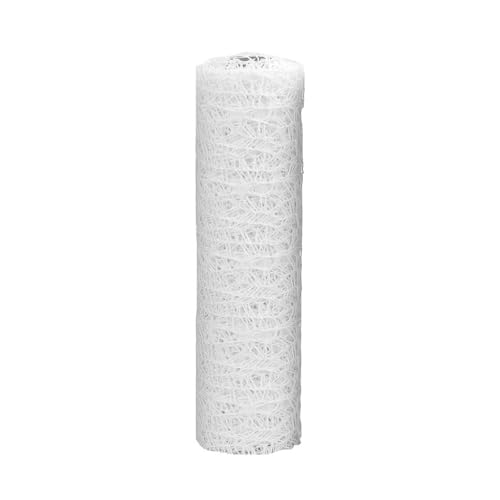 Netzstoff mit Blumenmuster, 28 cm x 457 cm, Polyester-Gaze-Rolle, dekorativer Netzstoff für Bastelarbeiten, Blumenverpackungen, Weiß Netzstoff mit Blumenmuster, 28 cm x 457 cm, Polyester-Gaze-Rolle, dekorativer Netzstoff für Bastelarbeiten, Blumenverpackungen, Weiß von Vokenforu