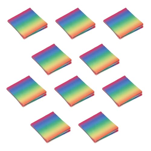 Polyesterstoff, quadratisch, 4 x 4 cm, Farbverlauf, Polyester-Stoff für Heimwerker, Basteln, Nähen, Regenbogenfarben, 50 Stück von Vokenforu