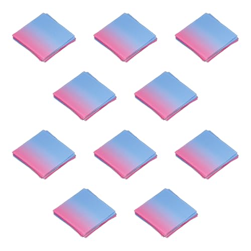 Polyesterstoff, quadratisch, 4 x 4 cm, Farbverlauf, Polyester-Stoff für Heimwerker, Basteln, Nähen, Rosa und Blau, 50 Stück von Vokenforu