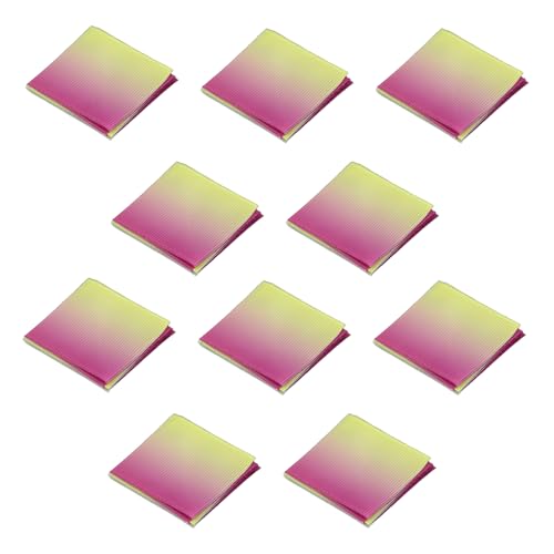 Polyesterstoff, quadratisch, 4 x 4 cm, Farbverlauf, Polyester-Stoff für Heimwerker, Basteln, Nähen, Rosa und Gelb, 50 Stück von Vokenforu