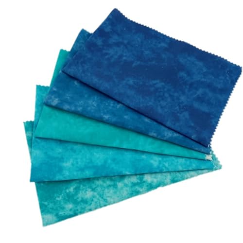 Quadratischer Baumwoll-Steppstoff, verschmiert, gefärbter Baumwollstoff für Bastelarbeiten, Nähen, 20 x 20 cm, Blau, 5 Stück Quadratischer Baumwoll-Steppstoff, verschmiert, gefärbter Baumwollstoff für Bastelarbeiten, Nähen, 20 x 20 cm, Blau, 5 Stück von Vokenforu
