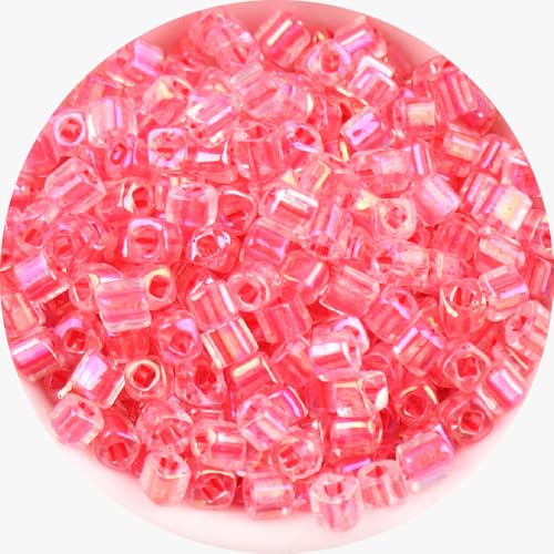 Schillernde quadratische Glasperlen, 4 x 4 mm, Glasperlen für Armbänder, Basteln, Schlüsselanhänger, ca. 176 Stück, Rot, 2 Stück Schillernde quadratische Glasperlen, 4 x 4 mm, Glasperlen für Armbänder, Basteln, Schlüsselanhänger, ca. 176 Stück, Rot, 2 Stück von Vokenforu