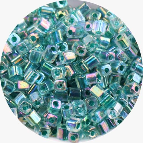 Schillernde quadratische Glasperlen, 4 x 4 mm, Glasperlen für Armbänder, Basteln, Schlüsselanhänger, ca. 176 Stück, dunkelgrün, 2 Stück Schillernde quadratische Glasperlen, 4 x 4 mm, Glasperlen für Armbänder, Basteln, Schlüsselanhänger, ca. 176 Stück, dunkelgrün, 2 Stück von Vokenforu