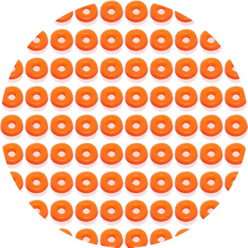 Vokenforu 5 Packungen 6 mm Kunststoff-Imitations-Perlen aus weichem Ton, rund, lose Abstandshalter, 500 Stück, Orange, für DIY-Perlen von Vokenforu