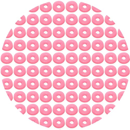 Vokenforu 5 Packungen 6 mm Kunststoff-Imitations-Perlen aus weichem Ton, rund, lose Abstandshalter, 500 Stück, dunkelrosa, für DIY-Perlen von Vokenforu