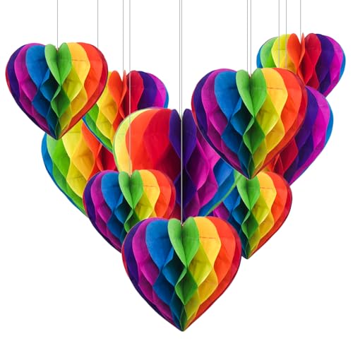 Regenbogen-Party-Dekorationen, Regenbogen-Geburtstagsdekorationen, Stolz-Dekorationen, Wabendekorationen, Papier-Pom-Pom-Dekorationen, Papierlaternen, Dekorationen für Hochzeit, Festival, Regenbogen-Party-Dekorationen, Regenbogen-Geburtstagsdekorationen, Stolz-Dekorationen, Wabendekorationen, Papier-Pom-Pom-Dekorationen, Papierlaternen, Dekorationen für Hochzeit, Festival, von Vokmon