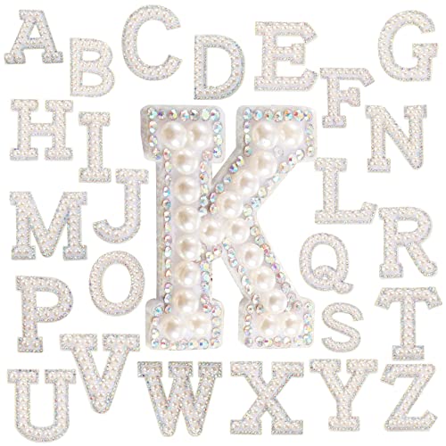 26 Stücks Buchstaben Zum Aufbügeln A-Z Weiße Perle Strass Aufnäher Buchstaben Aufnäher,Patches Zum Aufbügeln Set, Bügelflicken Mit Strass Nähen Für DIY-Kleidung, Stoff, Schuhe,Weihnachtsdekoration 26 Stücks Buchstaben Zum Aufbügeln A-Z Weiße Perle Strass Aufnäher Buchstaben Aufnäher,Patches Zum Aufbügeln Set, Bügelflicken Mit Strass Nähen Für DIY-Kleidung, Stoff, Schuhe,Weihnachtsdekoration von Vokmon