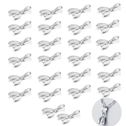 Vokowin K83-100 Stück Pinch Bail Pinch Anhänger Bügel Clip, Verschluss Anstecker Connector, für Anhänger, Halsketten, Schmuck, DIY Handwerk von Vokowin