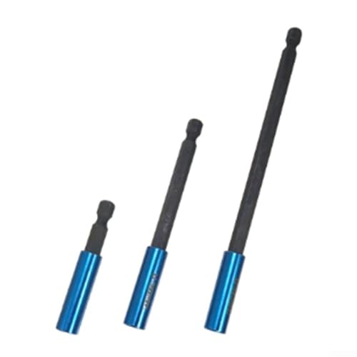 1/4-Zoll-Schaft-Verlängerungsstange, Schnellwechsel, magnetischer Schraubendreher-Bithalter für Bohrmaschinen, Elektrowerkzeuge, 60 mm, 100 mm, 150 mm, Chrom-Vanadium-Stahl (3 Stück) von Volakebeing