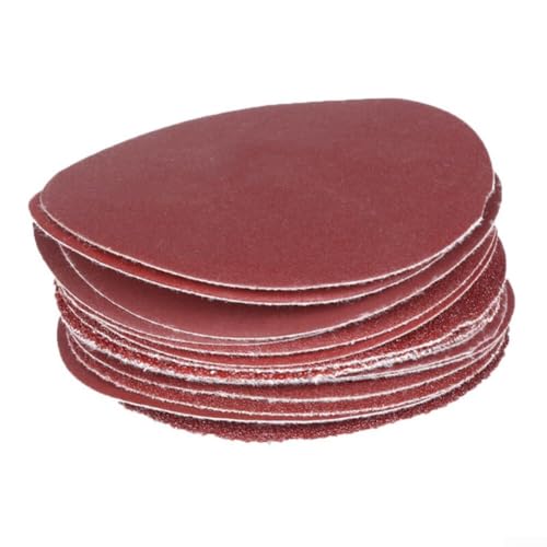 10 Stück 12,7 cm Klett-Schleifscheiben, Körnung 40–2000, rund, Schleifpapier für Schwingschleifer, Polieren, Schleifen, Holz, Metall (Körnung 80) von Volakebeing