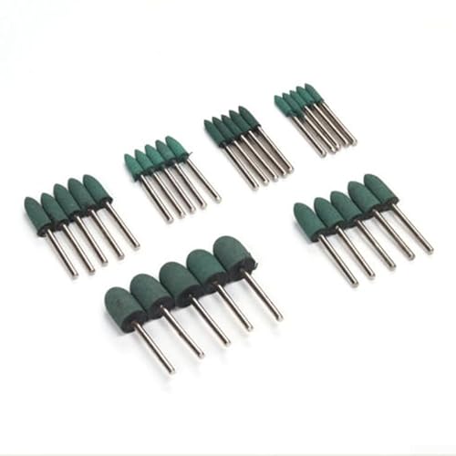 30 Stück Gummi-Schleifscheiben, Schleifmittel, Polierfräser, montierte Spitzen, 1/8-Zoll-Schaft für Metall, Eisen, Schleifen, Polieren, Formen, Rotationswerkzeuge von Volakebeing