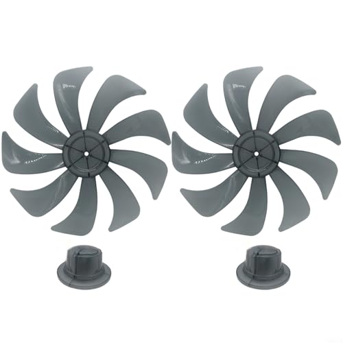 35,6 cm (14 Zoll) Lüfterblatt-Ersatzteile mit Mutterabdeckung, PP-Kunststoff, leises Design mit hohem Luftstrom für Steh- oder Tischventilatoren, schwarz, kompatibel mit 355 mm (2 Stück) von Volakebeing