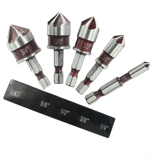 5 Flöten Kegelsenker Bohrer Set 82 Grad 1/4 Sechskantschaft für Metall Holz Sperrholz 5 Stück 1/4 3/8 1/2 5/8 3/4 Zoll 5 Flöten Kegelsenker Bohrer Set 82 Grad 1/4 Sechskantschaft für Metall Holz Sperrholz 5 Stück 1/4 3/8 1/2 5/8 3/4 Zoll von Volakebeing