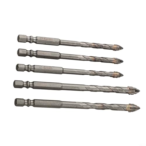 Exzenterbohrer-Set für Glas, Fliesen, Mauerwerk, Hartmetall, Stahllegierung, 3–8 mm, dreieckiges Spiraldesign, hohe Härte, 5 Stück Exzenterbohrer-Set für Glas, Fliesen, Mauerwerk, Hartmetall, Stahllegierung, 3–8 mm, dreieckiges Spiraldesign, hohe Härte, 5 Stück von Volakebeing
