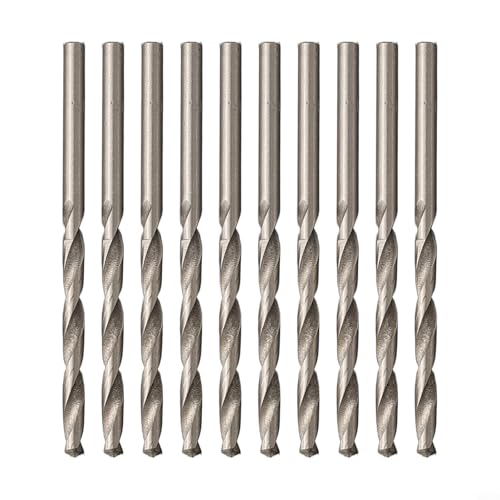 Hochgeschwindigkeitsstahlbohrer-Set für elektrische Bohrmaschinen, Holz, Aluminium, Kunststoff, 75 mm Länge, für HSS-Material, Silber, 10 Stück Hochgeschwindigkeitsstahlbohrer-Set für elektrische Bohrmaschinen, Holz, Aluminium, Kunststoff, 75 mm Länge, für HSS-Material, Silber, 10 Stück von Volakebeing